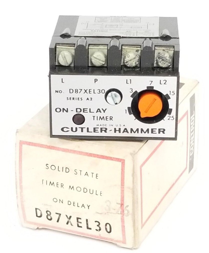 NIB CUTLER HAMMER D87XEL30 ON DELAY TIMER 120V, 30 SEC.