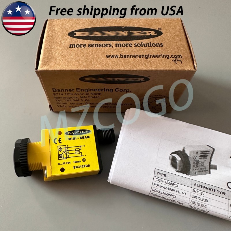For Banner Mini-Beam SM312FQD – 26836 10-30VDC 4-Pins Photoelectric Sensor