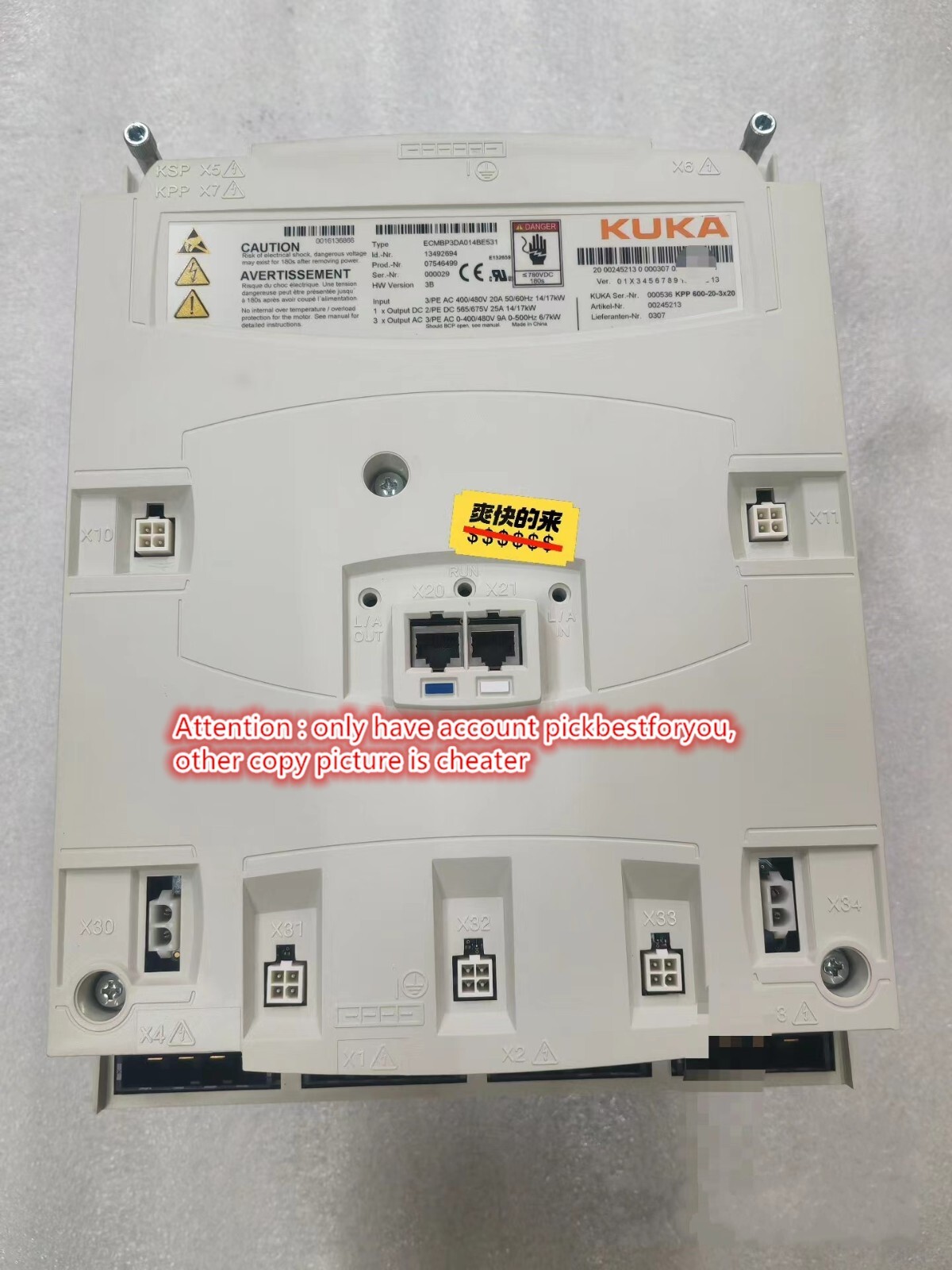 test good 00-245-213 KUKA C4 KPP 600-20-3X20 by express P6495B YL