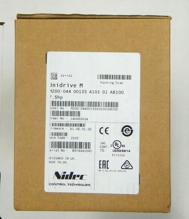 NIDEC M20004400135A10101AB100 Unidrive 7.5HP 480v NEW