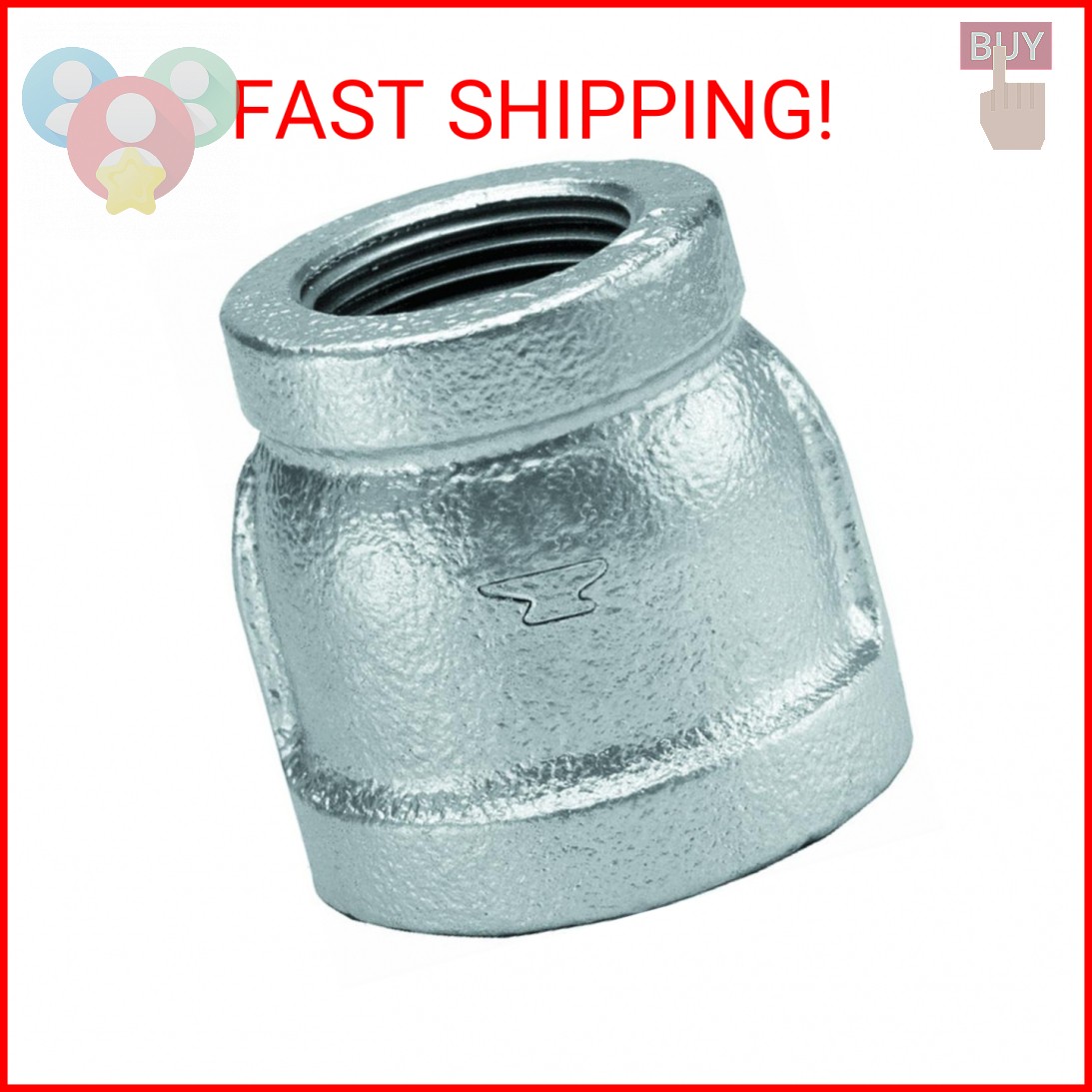 Anvil 1-1/2 In. x 1-1/4 In. FPT Reducing Galvanized Coupling – 1 Each