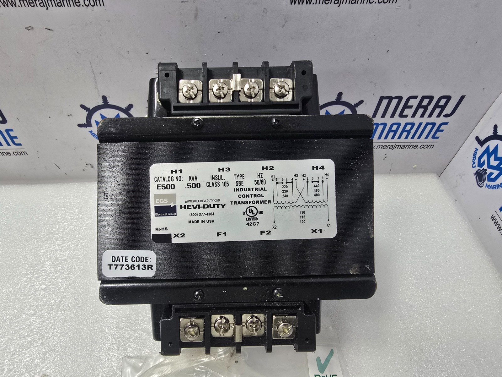 EGS E500 Industrial Control Transformer KVA .500 Type SBE Hz50/60 SOLA-HEVI-DUTY