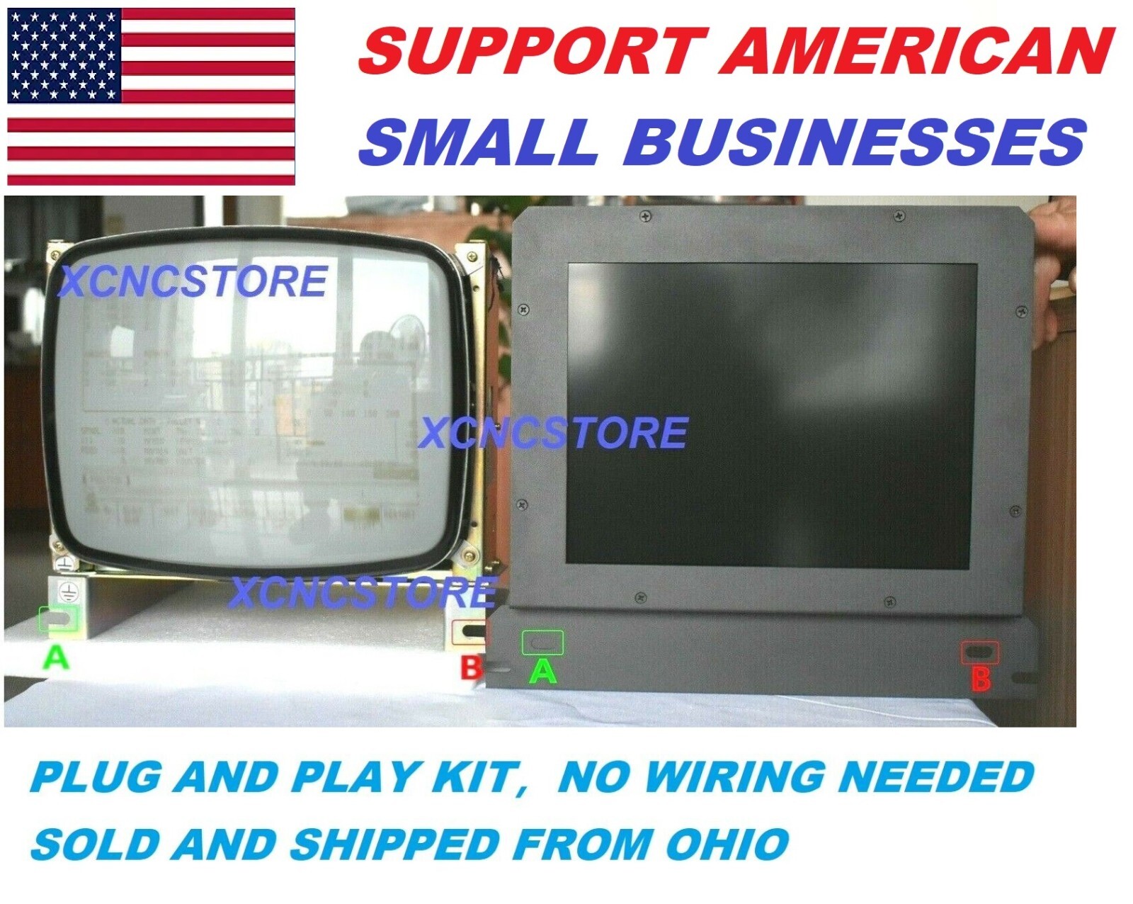 12″ DIRECT REPLACEMENT LCD MONITOR FOR MAZAK QT-20 monochrome CRT