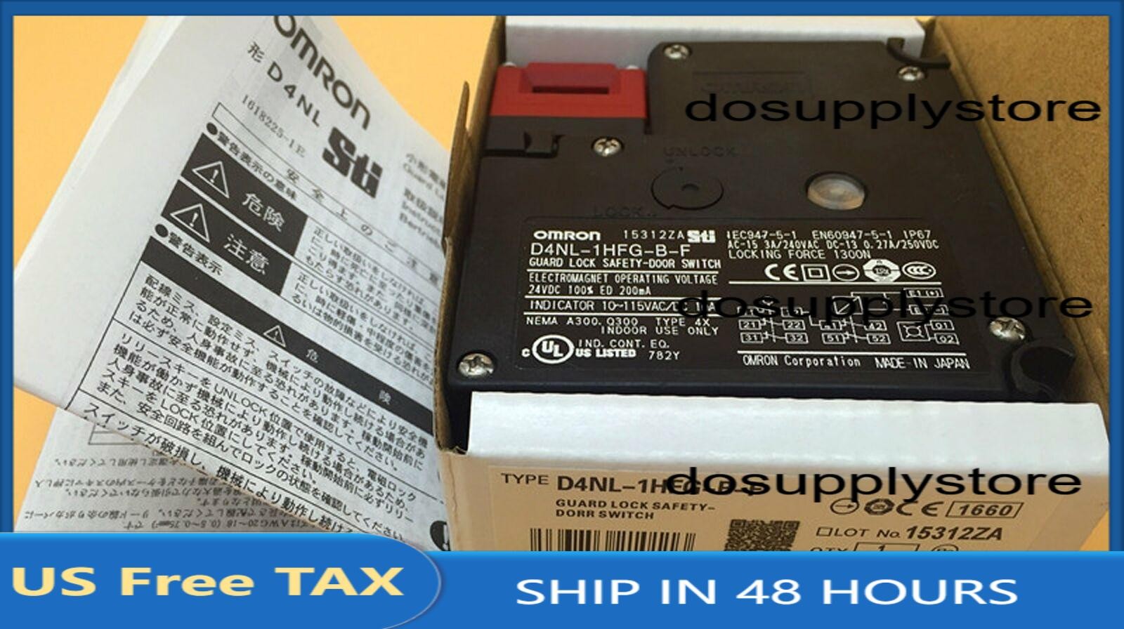 FOR OMRON 1PC NEW Safety Door Switch D4NL-1HFG-B-F FREE SHIPPING US Free TAX