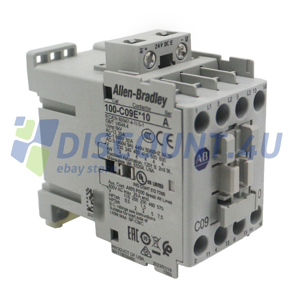 New 100-C09EJ10 Ser/A IEC Contactor 9Amp 24VDC AB100C09EJ10 Allen-Bradley