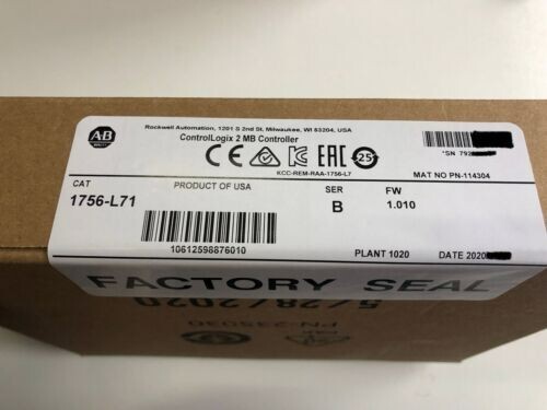 New Factory Sealed Allen-Bradley 1756-L71 ControlLogix 2MB Controller PLC