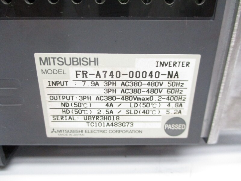 MITSUBISHI FR-A740-00040-NA 380-480VAC 7.9A UNMP