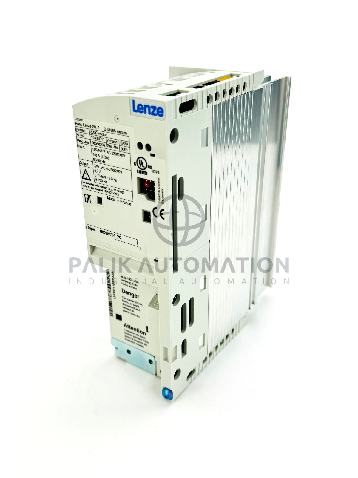 LENZE E82EV751K2C E82EV751_2C INVERTER 8200 SERIES 0.75kW 13436011 NEW