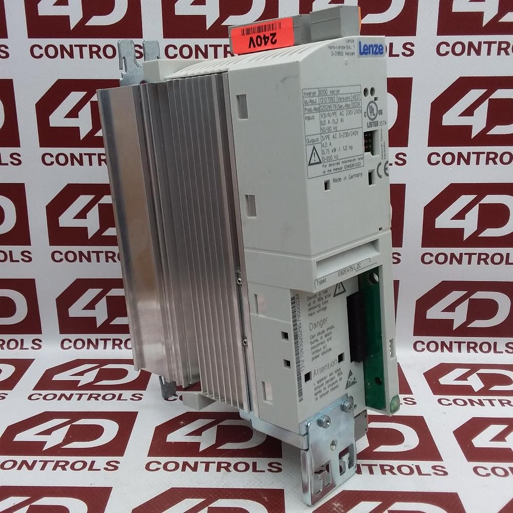 E82EV751S2C | Lenze | AC Drive 4A 0-230/240VAC 0.75KW, Used