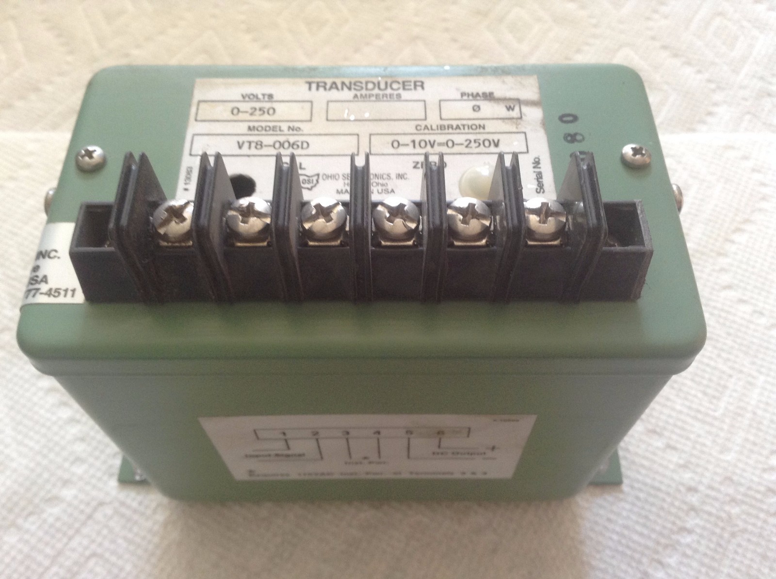 Ohio Semitronics Inc. VT8-006D Voltage Transducer 0-250V