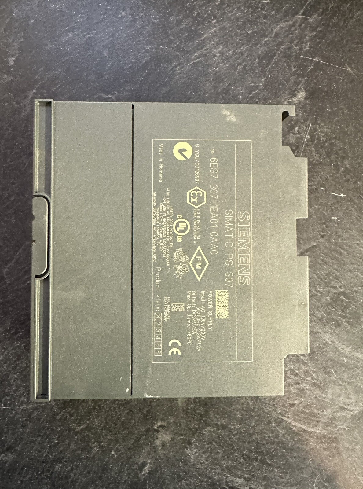 SIEMENS 6ES7307-1EA01-0AA0 REGULATED POWER SUPPLY MODULE, SIMATIC PS 307, 24VDC