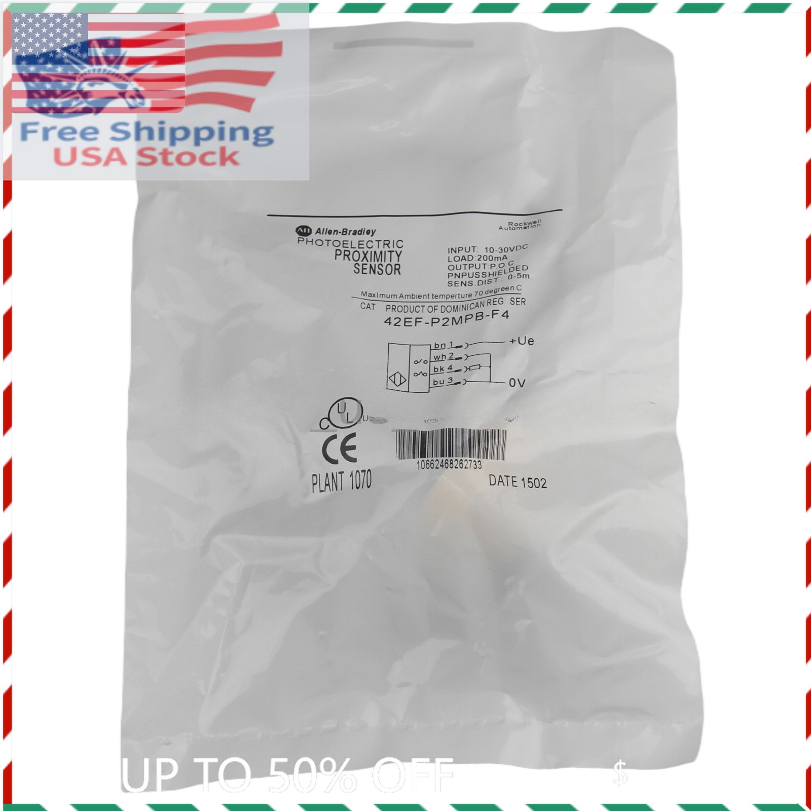 Allen Bradley 42EF-P2MPB-F4 Photoelectric Switch New US Stock Fast Shipping