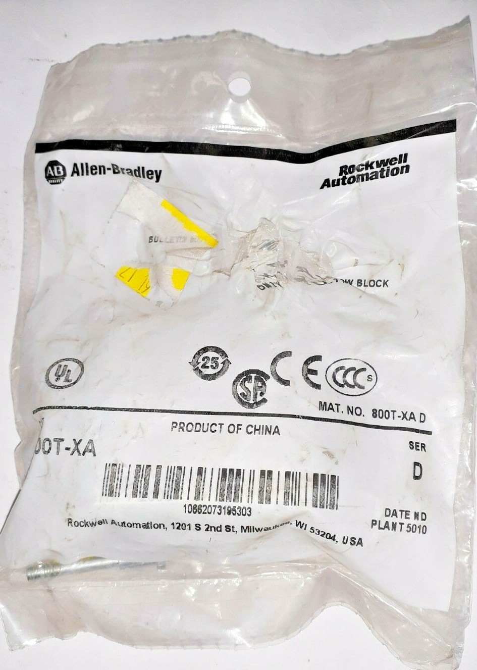 Allen-Bradley 800T-XA (800TXA) Contact Module