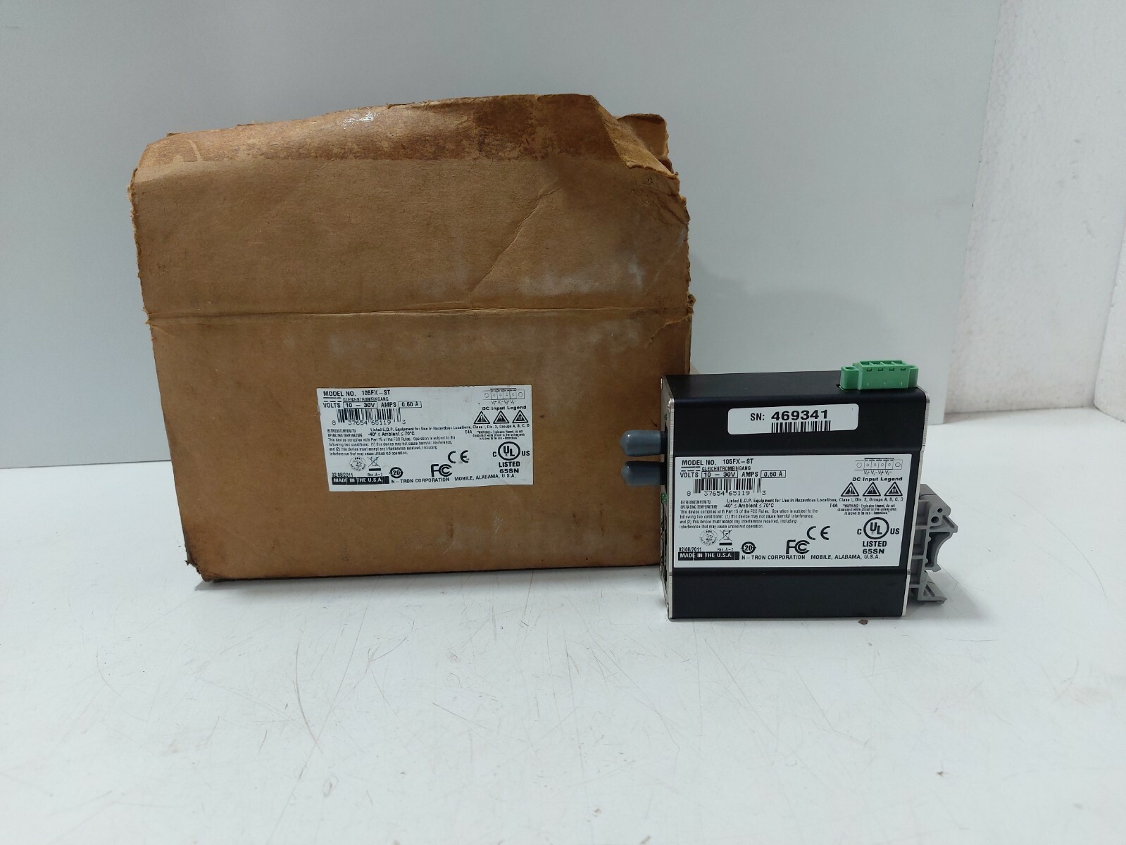 N-Tron 105FX-ST Ethernet Switch , Volts 10-30V, Amps 0.60A