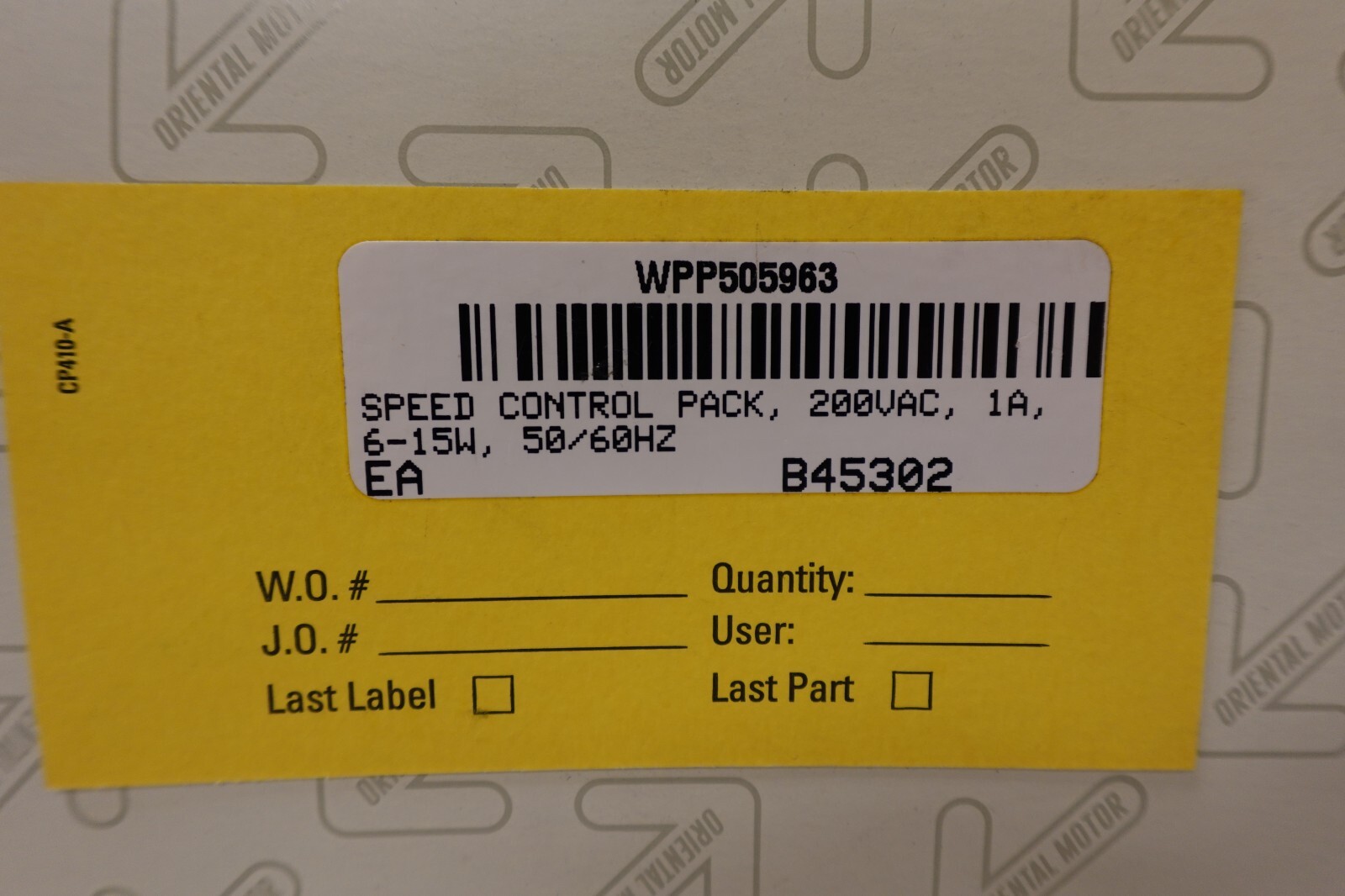 ORIENTAL MOTOR SS22L Speed Control Pack Relay 220VAC – NIB