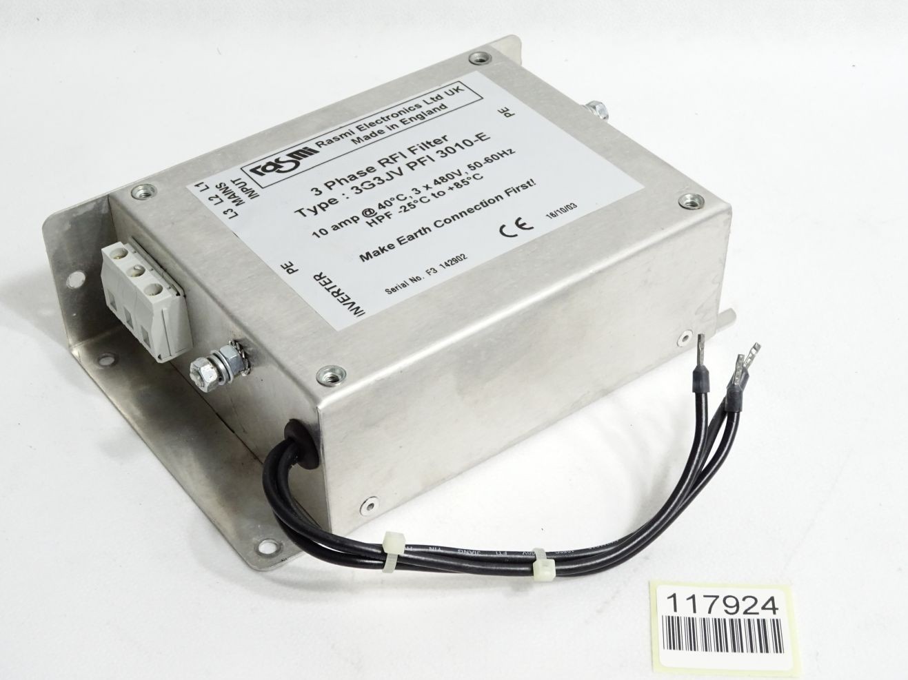 Rasmi Electronics 3 Phase RFI Filter 3G3JV-PFI-3010-E