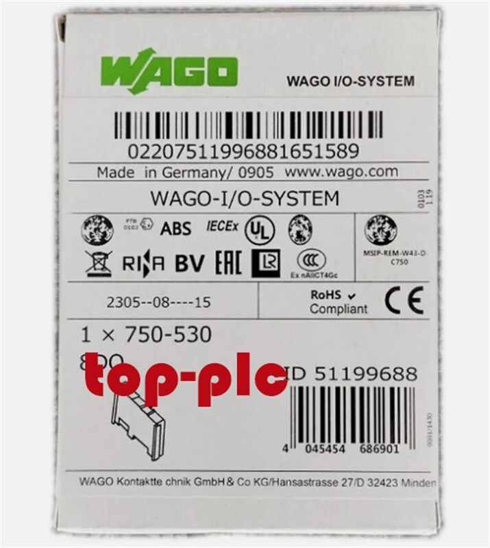 New Factory Sealed WAGO 750-530 8-Channel Digital Output PLC Module