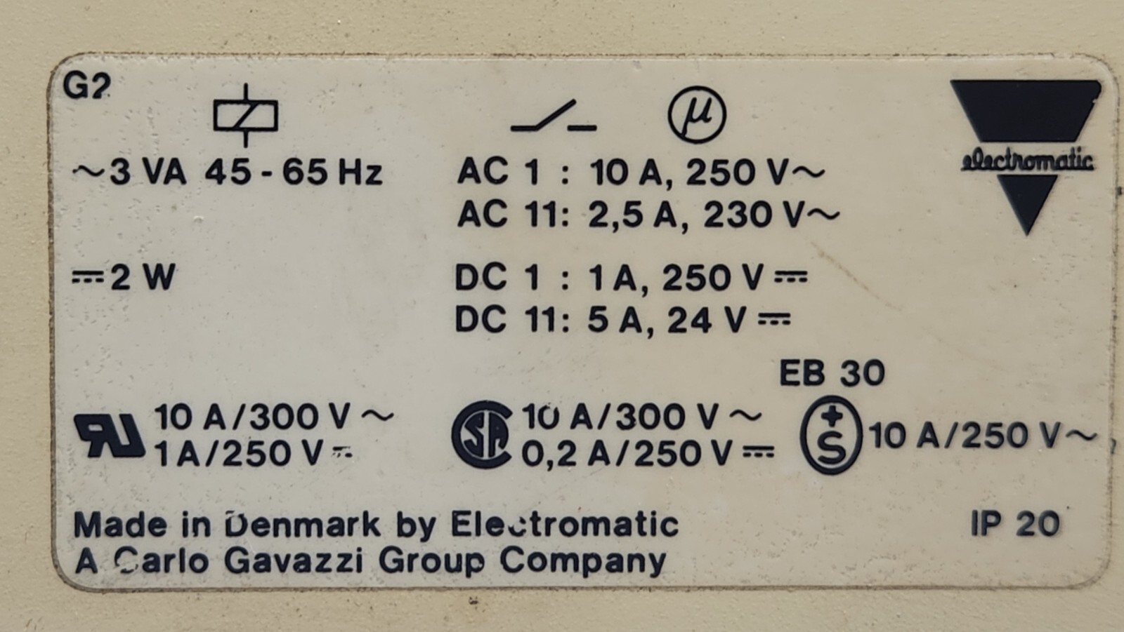 ELECTROMATIC SB 125 230 DELAY ON RELEASE TIMER RELAY