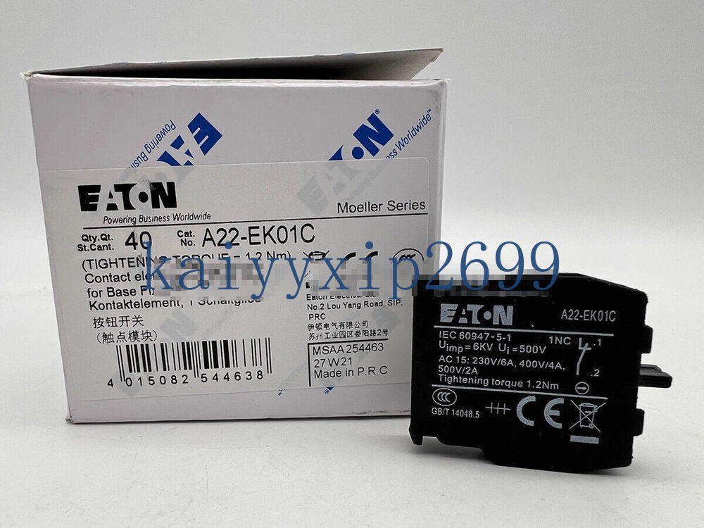 Eaton Moeller A22-EK01C 1PC New A22EK01C Switch Contact Block Free Shipping