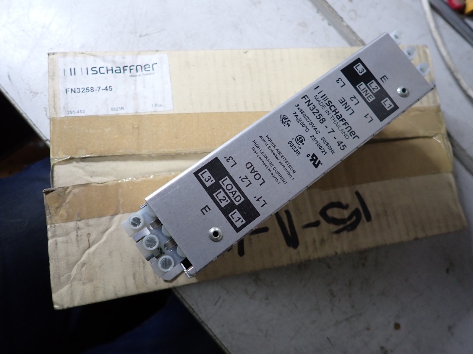 Schaffner EMC/RFI Filter 3 Phase 7 Amps – FN3258-7-45