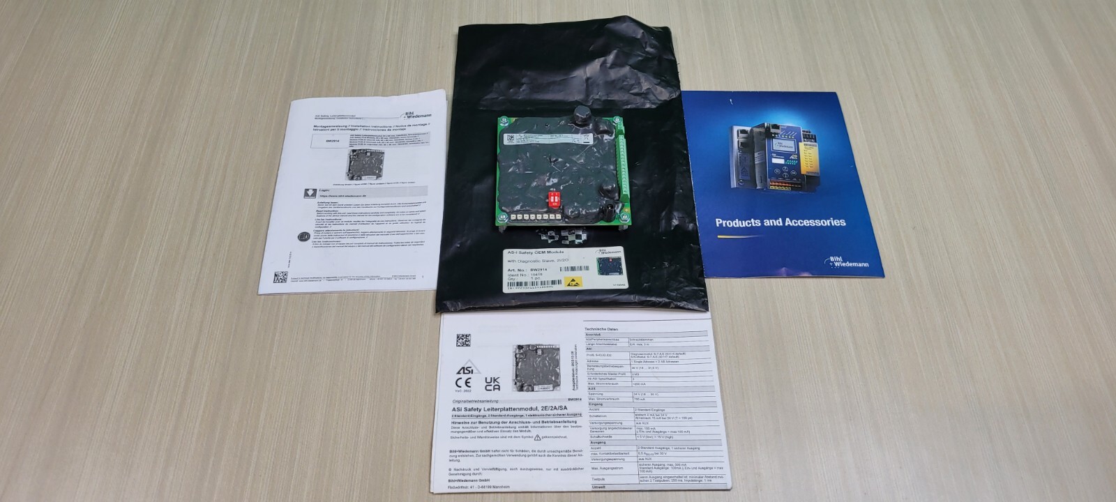 Bihl + Wiedemann ASi Safety PCB Module Digital I/O card BW2914
