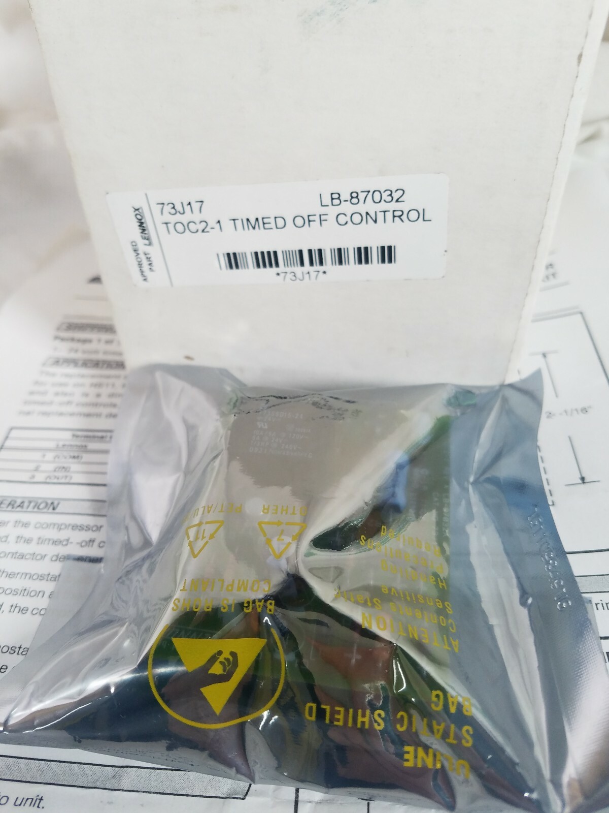 LENNOX 73J17 LB-87032 TOC2-1 TIMED OFF CONTROL NEW OPEN BOX