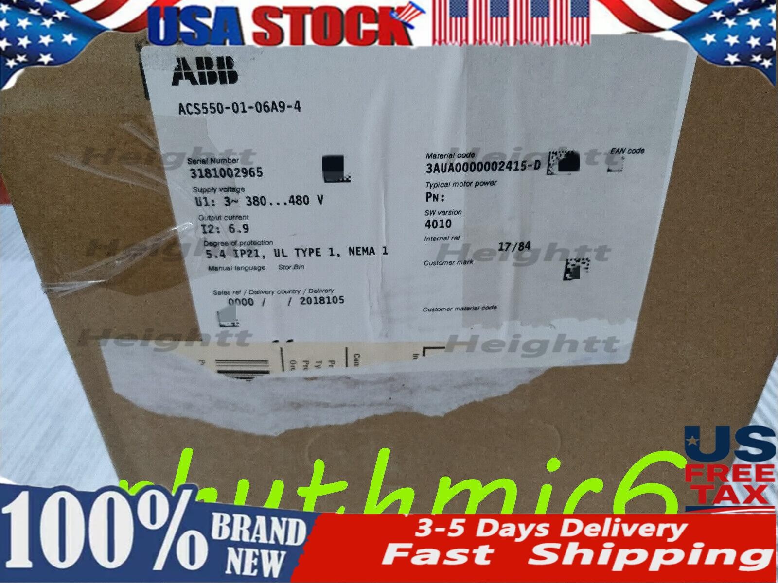 Brand New ABB ACS550-01-06A9-4 Inverter 380V 3KW No Keypad