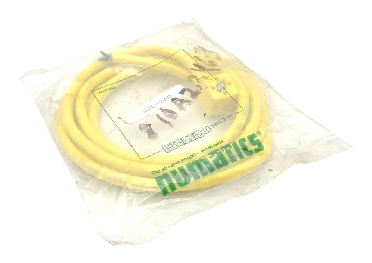 Lot of (2) Numatics 230-260 Solenoid Valve Cable Cordset 4-Pin Female 6Ft. Cable