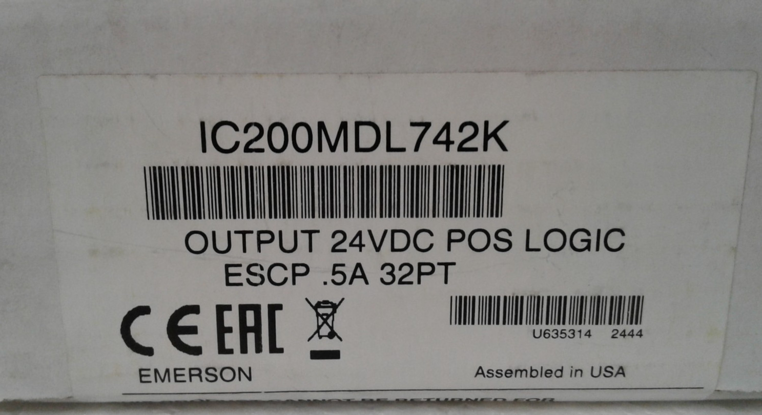 Emerson IC200MDL742K Output Module 24VSC POS Logic – New in Factory Sealed Box