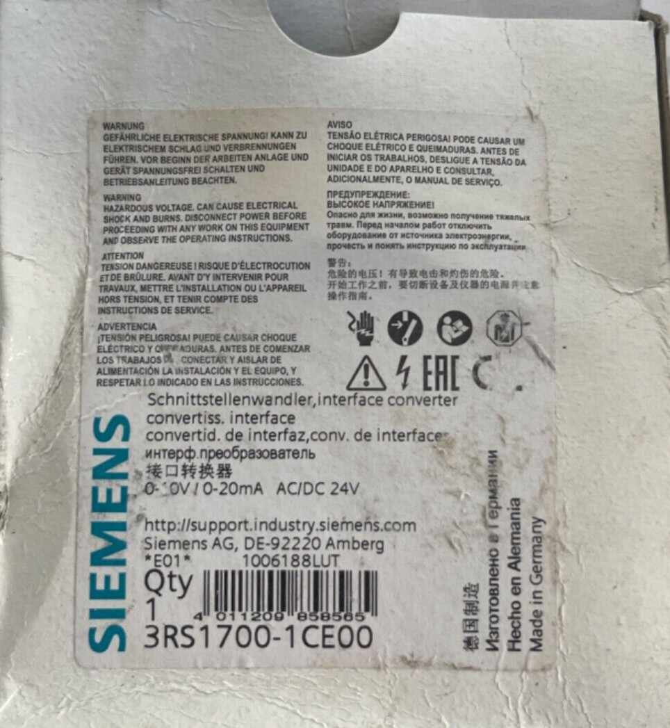 SIEMENS 3RS1700-1CE00 Universal interface converter Phased-out
