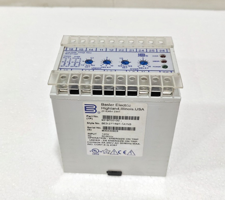 *NEW* BASLER ELECTRONIC BE3-27T/59T-1A1N3 VOLTAGE RELAY 120V 9319700100