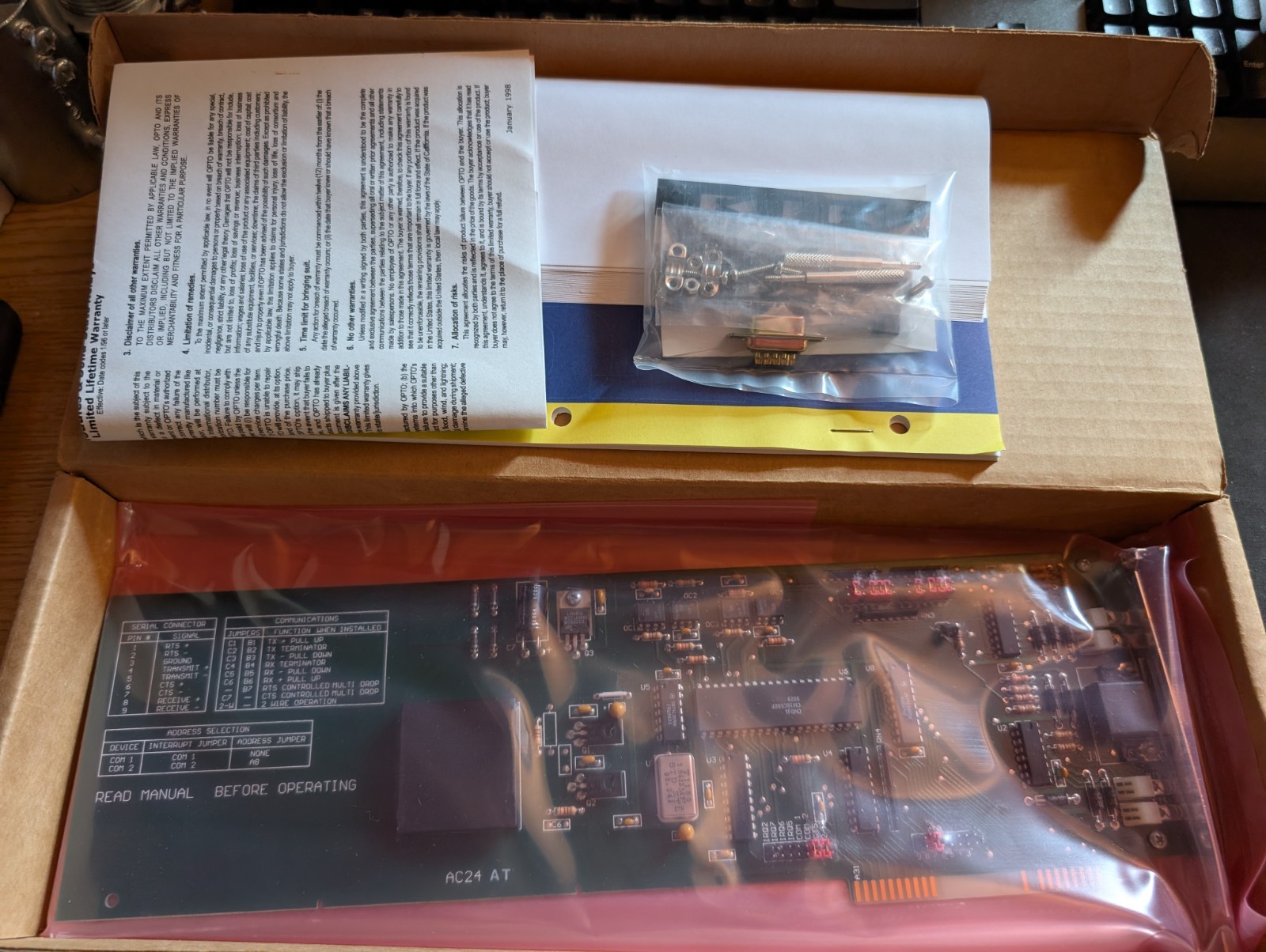 OPTO 22 AC24AT Adapter Card Serial Port RS422 / RS485 – NEW