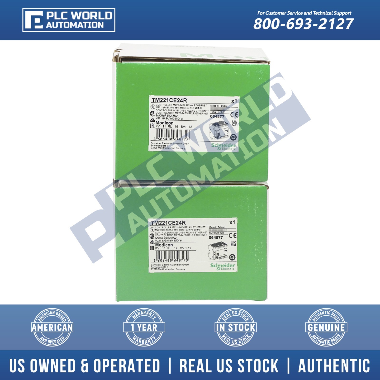 Schneider TM221CE24R Modicon M221 Logic Controller, 24 I/O, Ethernet, Brand New