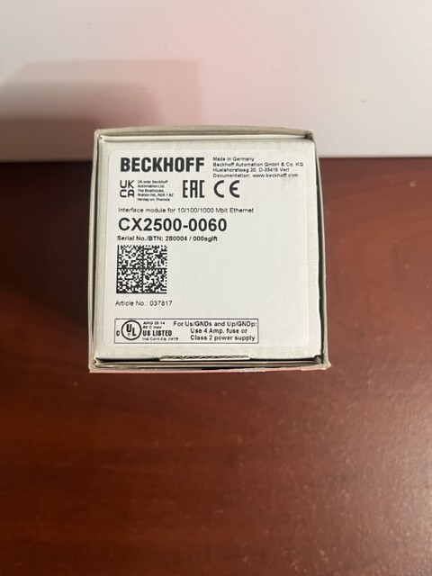 Beckhoff CX2500-0060 INTERFACE MODULE FOR 10/100/1000 MBIT ETHERNET 2 X RJ45 New