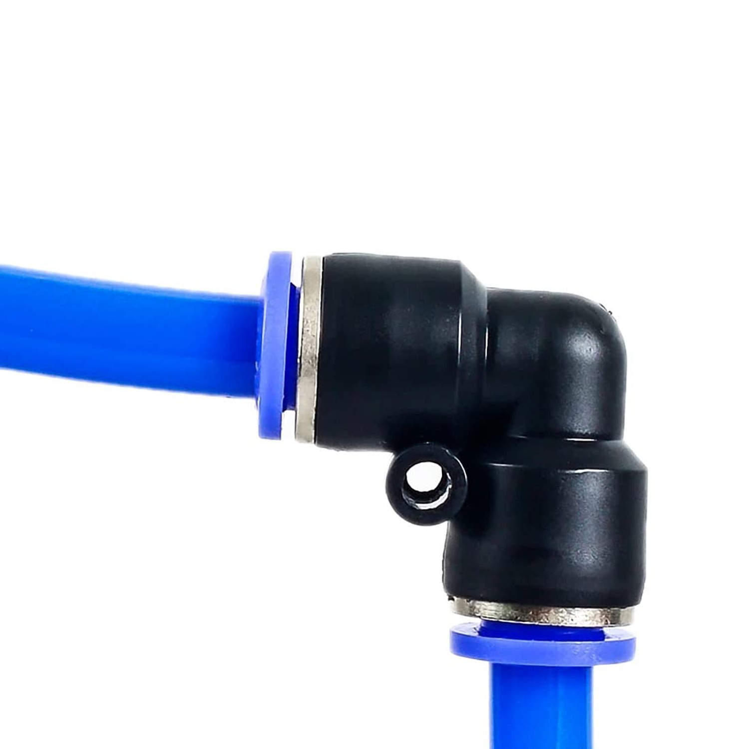 Elbow Push to Connect Fitting, 1/4″ OD Pneumatic Air Line 90 Degree Quick Pus…