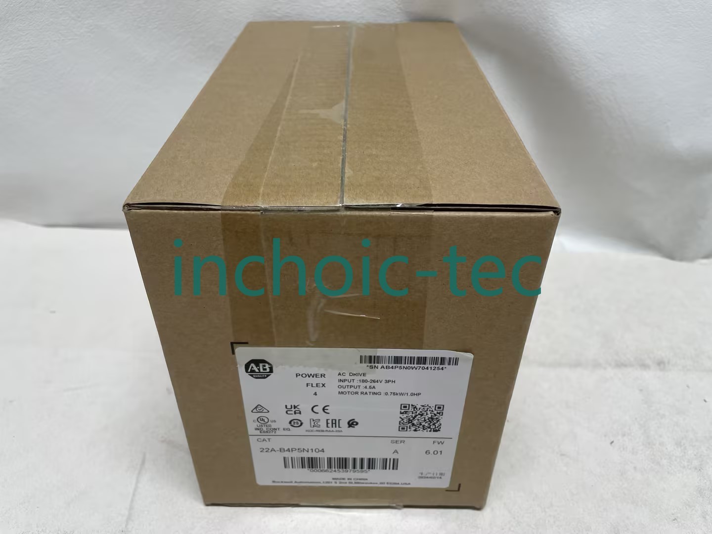 Allen Bradley 22A-B4P5N104 Ser A PowerFlex 4 240V 3-Phase 4.5A 0.75kW AC Drive