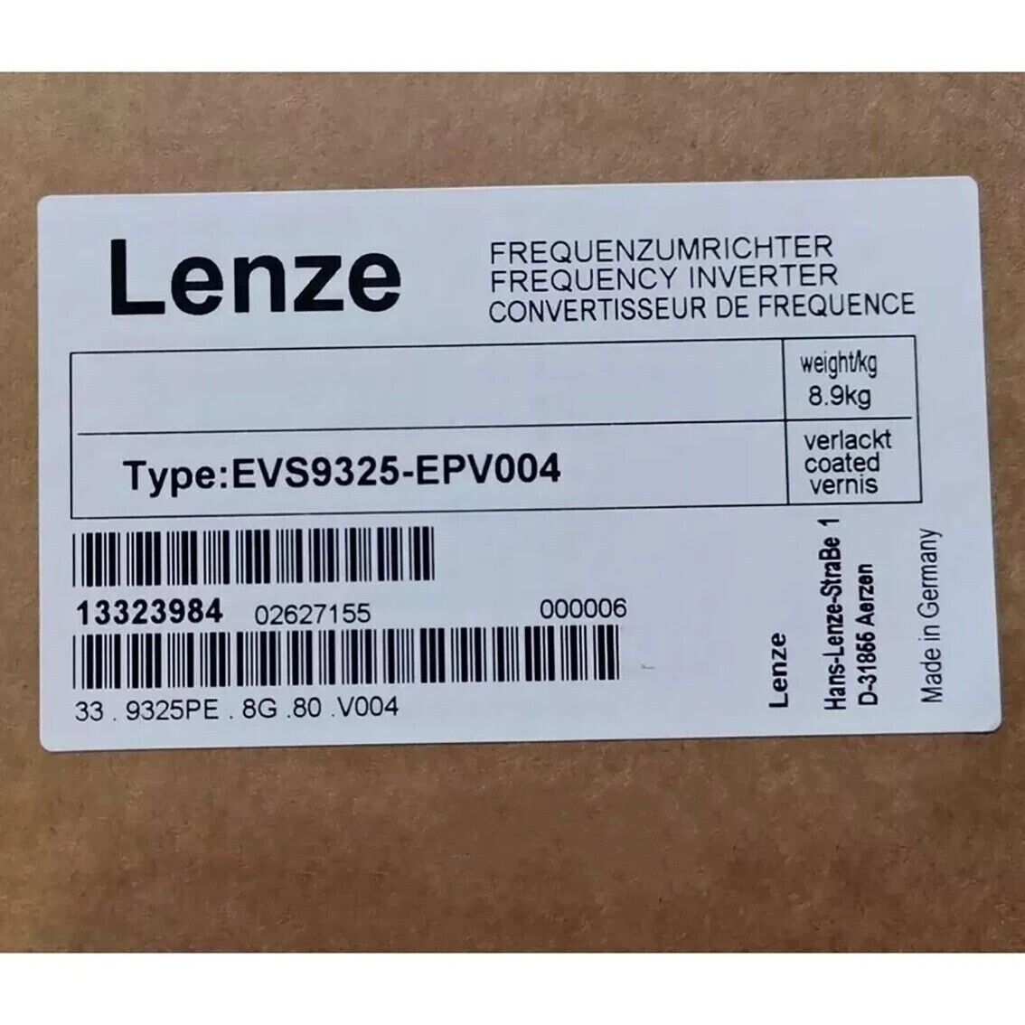 EVS9325-EPV004 1PCS NEW LENZE SERVO DRIVE evs9325epv004