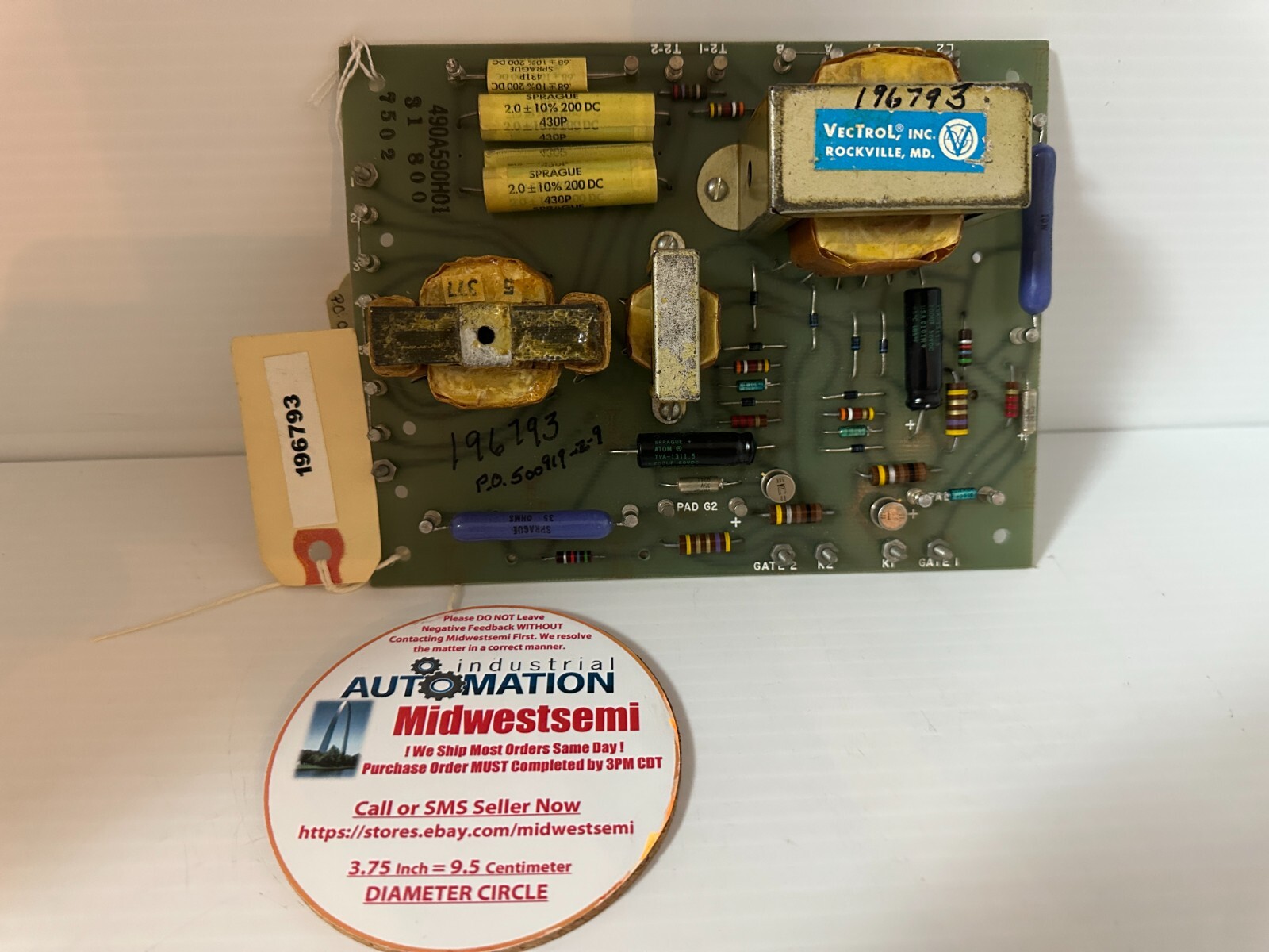 WESTINGHOUSE 490A59H01 / 490A590H01 / 196793 PCB BOARD S/N: 7502 SHIPS SAME DAY