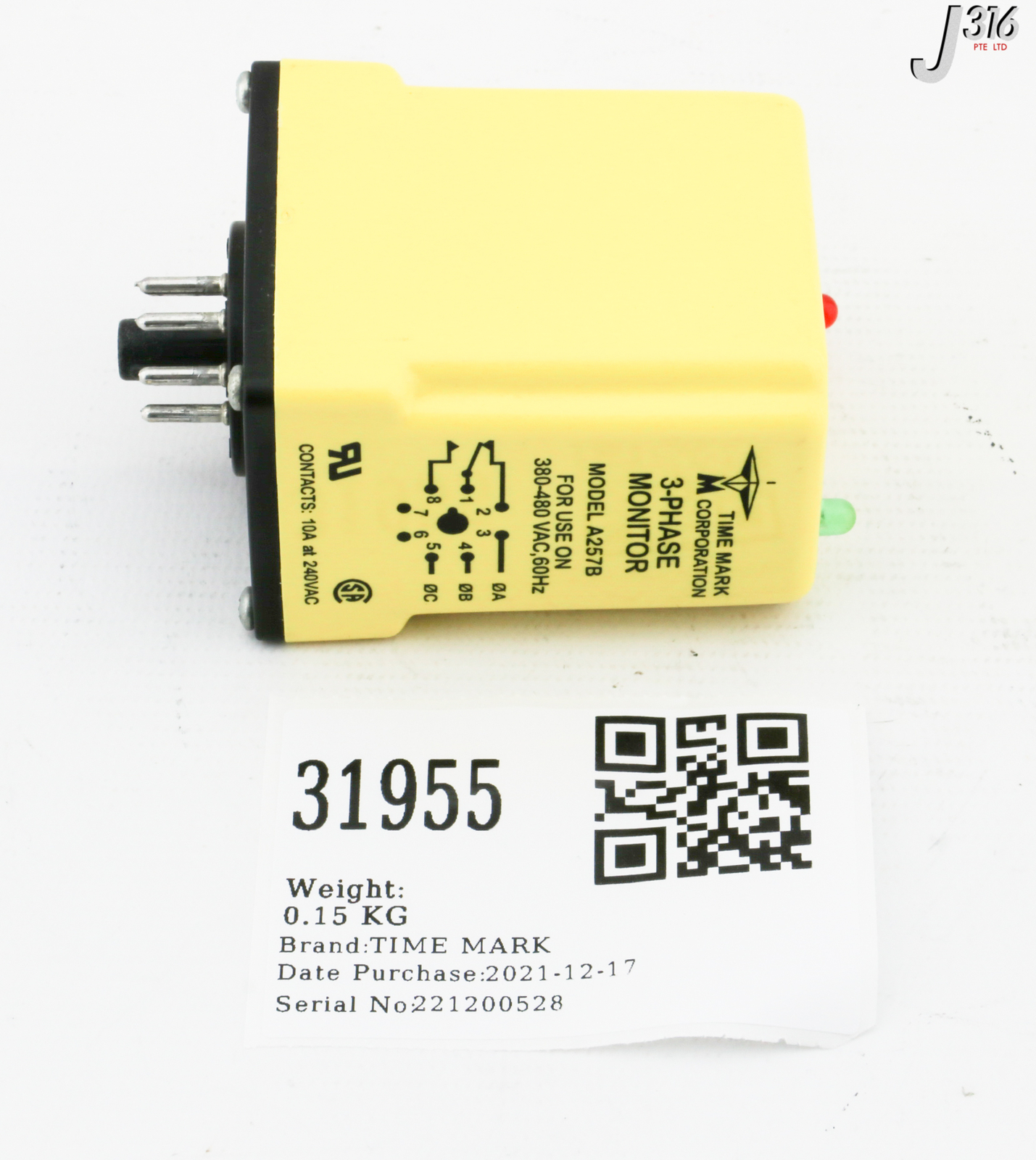 31955 TIME MARK 3-PHASE MONITOR, 380-480VAC 60HZ A257B