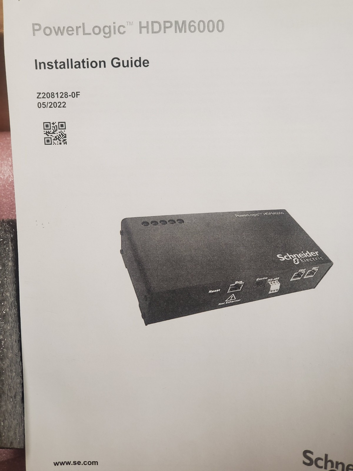 Schneider Electric PowerLogic HDPM6000 Base Unit METSEHDPM6S208VC