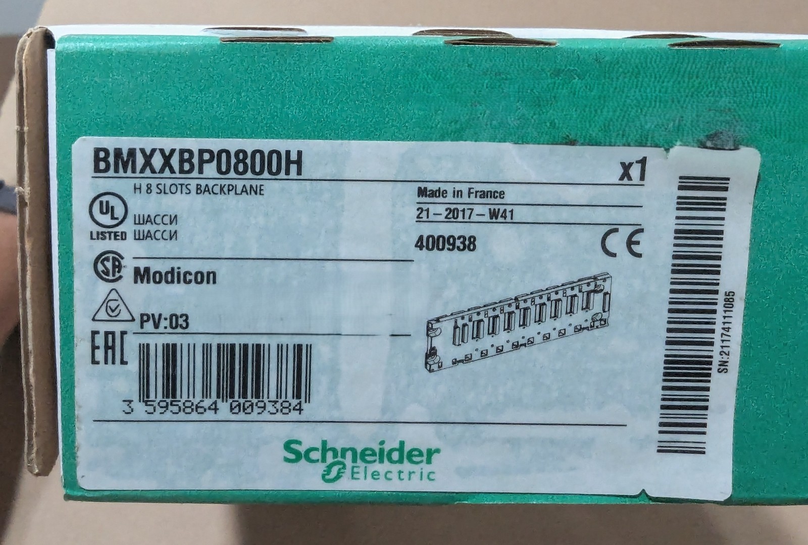 Schneider BMXXBP0800H Modicon 8 Slot Rugged Backplane