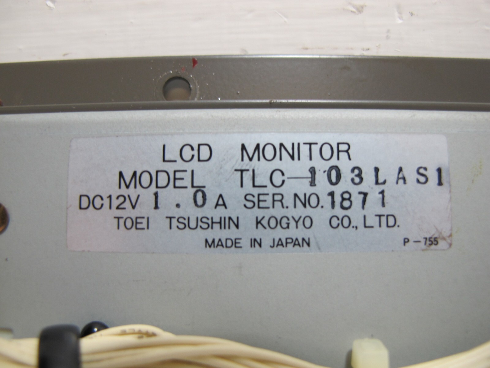 LCD Monitor TLC-103LAS1 Screen Panel LAS1 TOEI TSUSHIN KOGYO PCB PWA MII MIIC