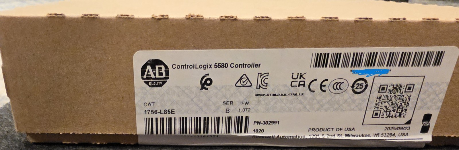 New FACTORY SEALED 09/2025 Allen Bradley 1756-L85E Ser B ControlLogix Logix5580