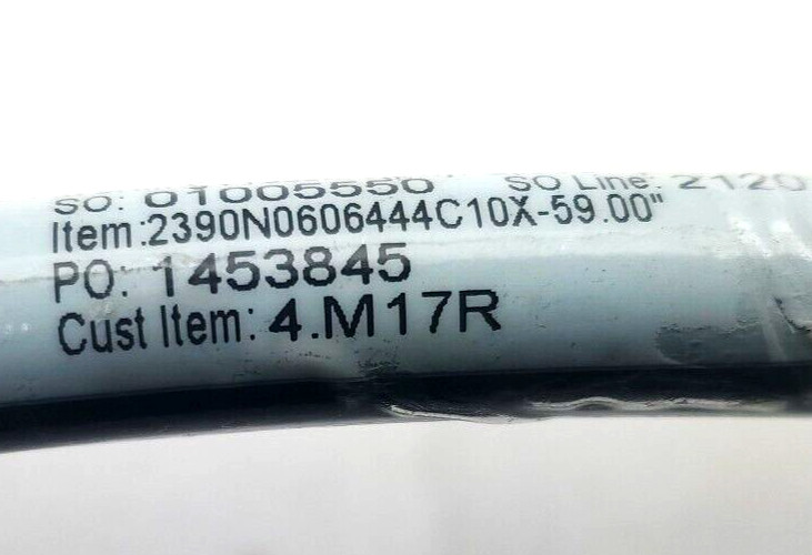 PARKER POLYFLEX, High Pressure Hydraulic Hose 2390N-04V10, 59″ LONG, 1/4″