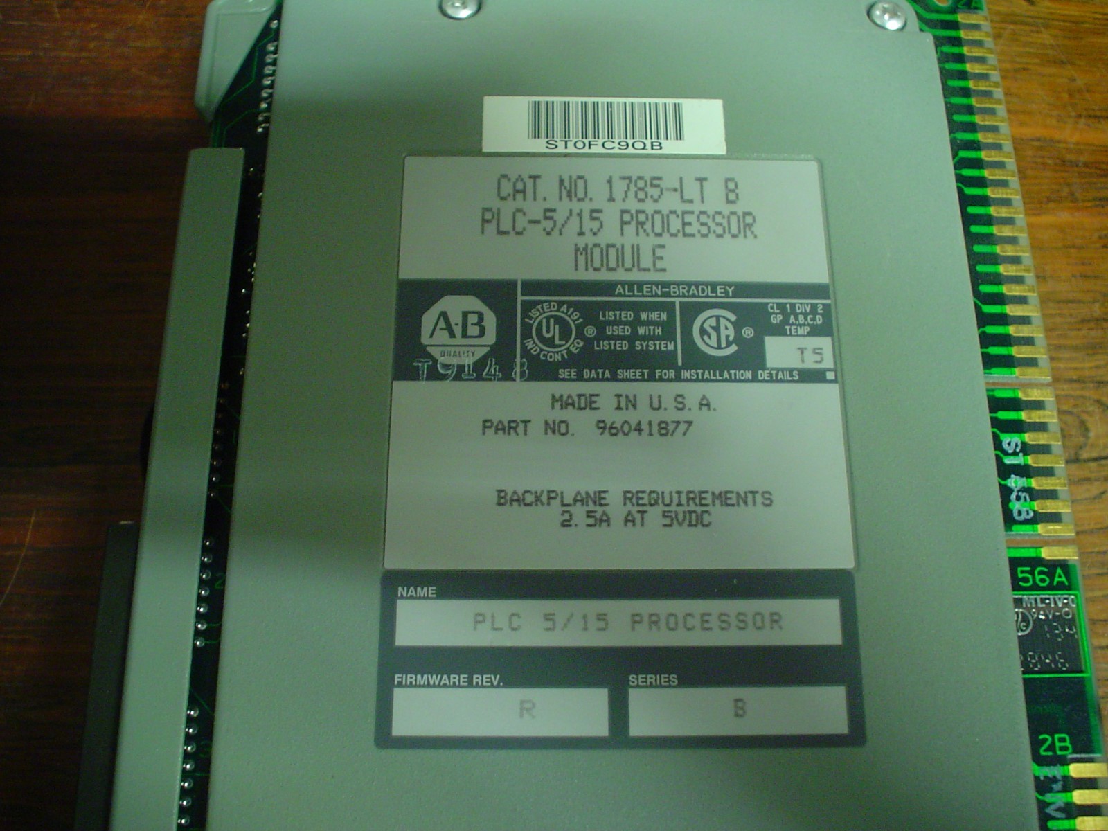 Allen Bradley 1785-LT Series B Firmware R PLC-5/15 Processor Module 60 DAY WARRA