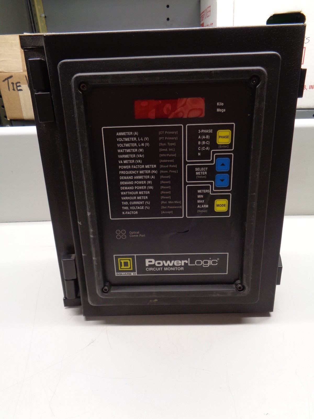 SQUARE D POWER LOGIC 3020-CM2350 CIRCUIT MONITOR W/Enclosure