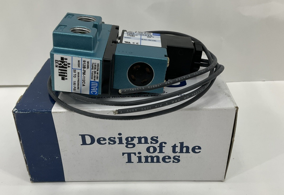 MAC Valves 912B-PM-112CA 4-Way Pneumatic Solenoid Valve 110/120V AC