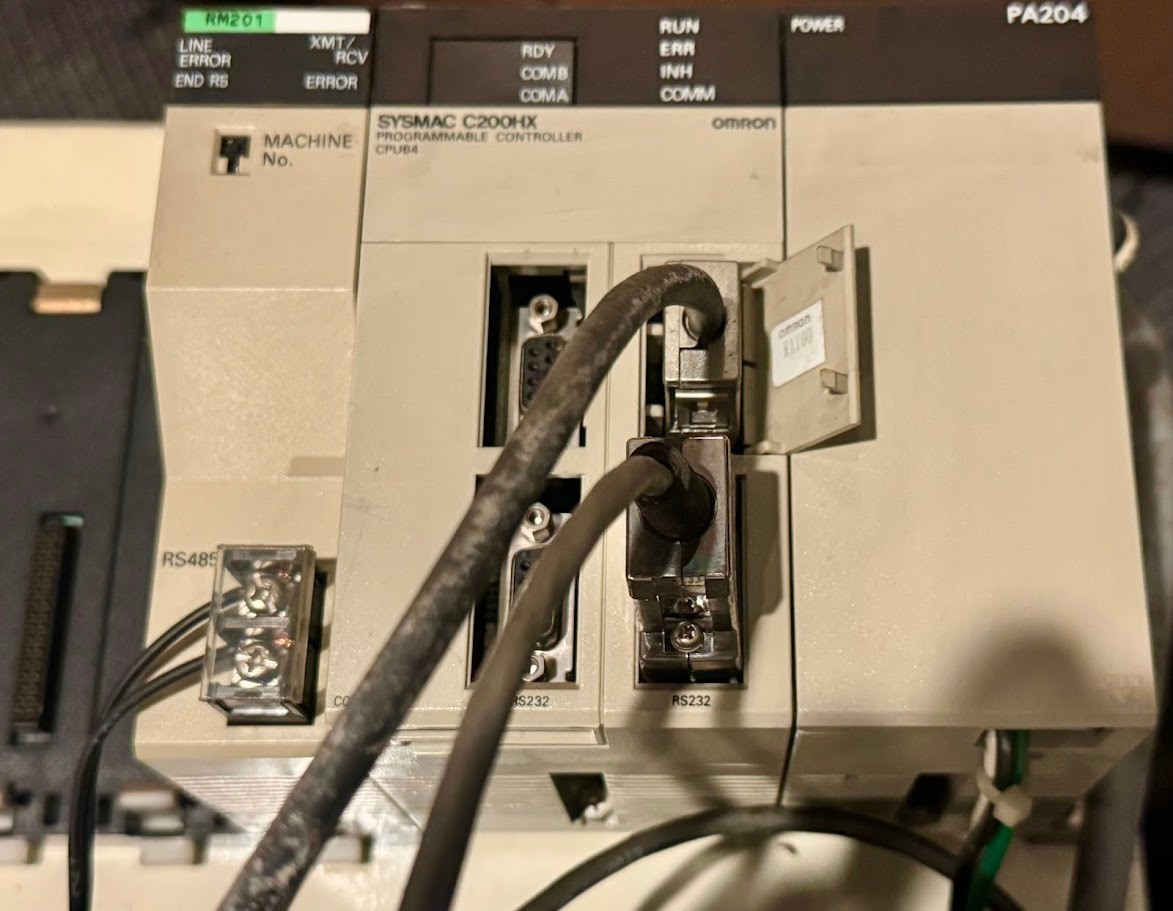 Mounted Omron C200H PLC System CPU64 Rack w/ I/O Modules Power Supplies Relays