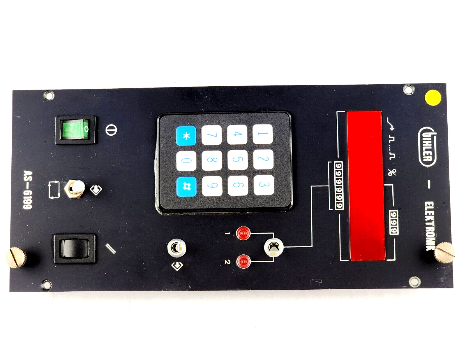 NEW Bihler Elektronik AS-6199 Faceplate W/ Grayhill 88AA2 Keypad, AS6199