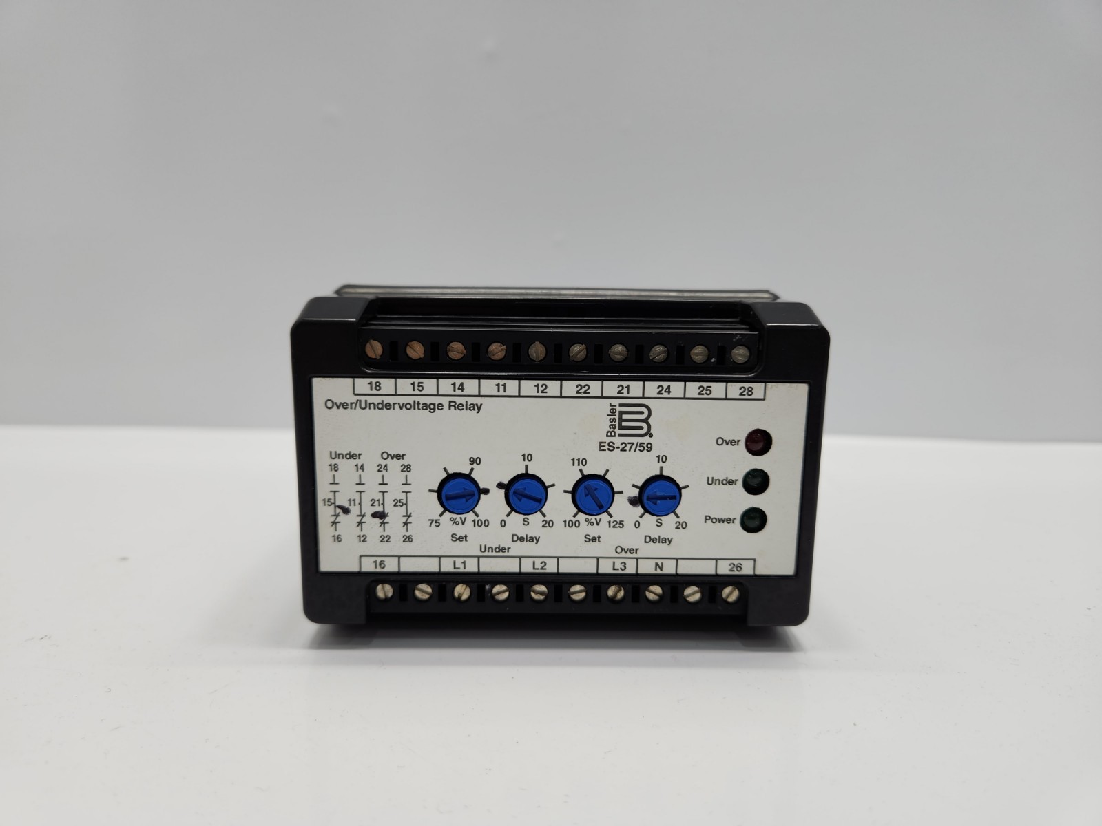 BASLER ELECTRIC ES-27/59 4AB1N0N0 OVER/UNDERVOLTAGE RELAY REV A
